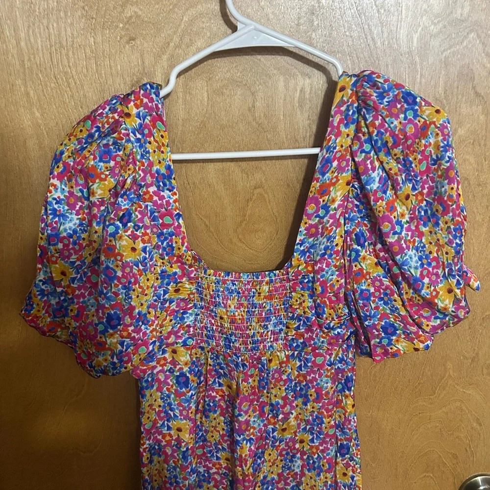 For Love & Lemons Women’s Sasha Mini Dress Blue Ditzy Floral - Size Small 🍋 - Picture 7 of 8